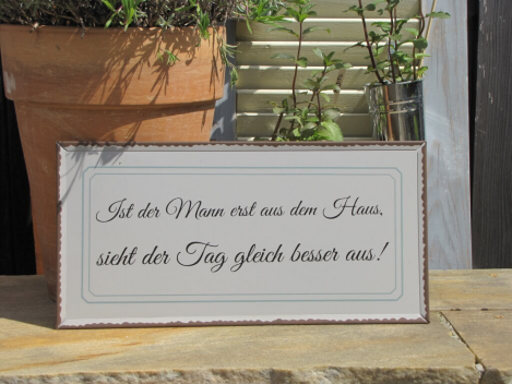 Shabby Chic Metallspruchschild