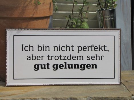 Shabby Chic Metallspruchschild Perfekt