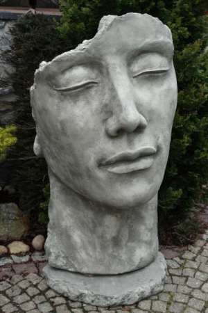 Skulptur Gesicht Mann aus Steinguss, 115 cm