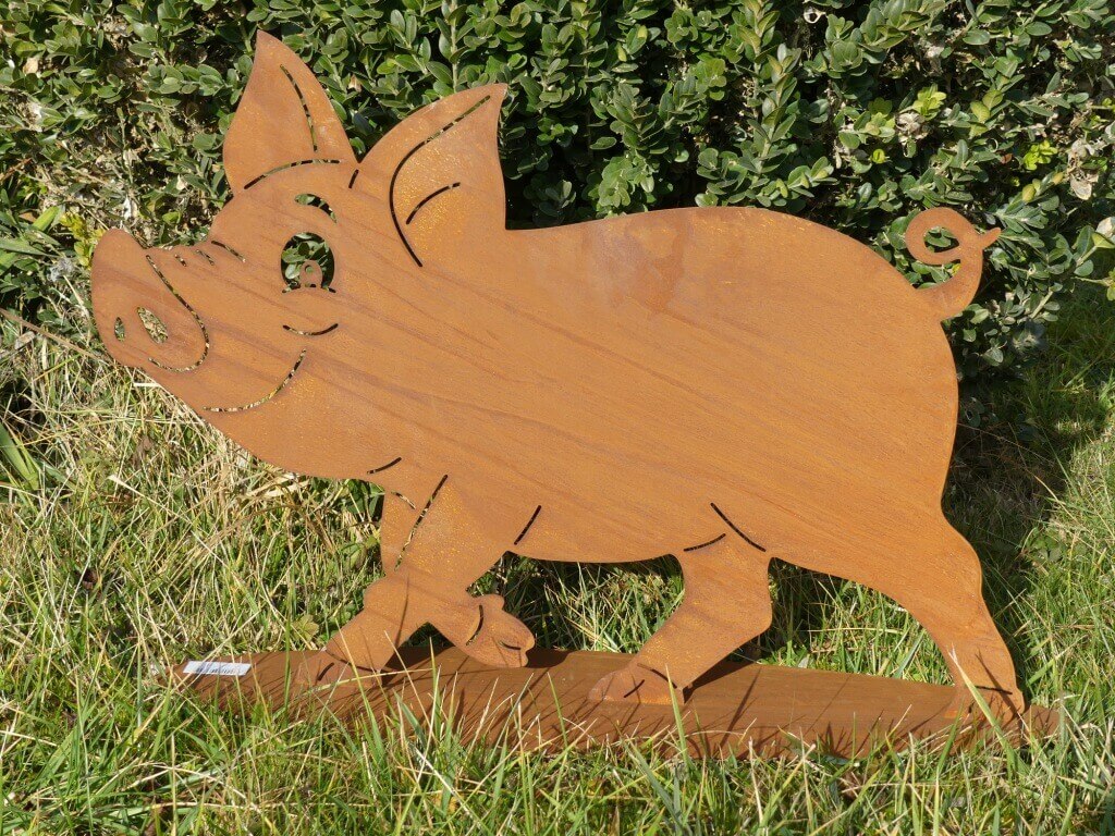 Edelrost Schwein Lustig Angels Garden Dekoshop