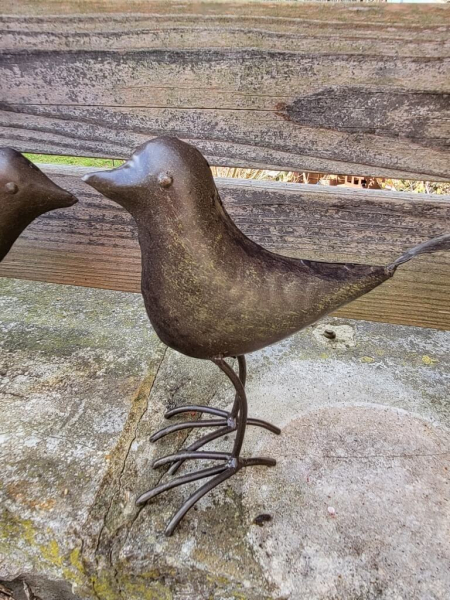 3er Set Vögel, dunkelbraun lackiert