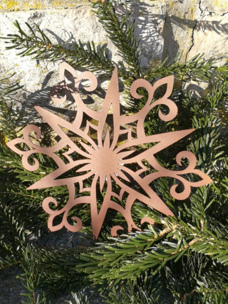 Edelrost Christbaumschmuck Schneeflocke 5