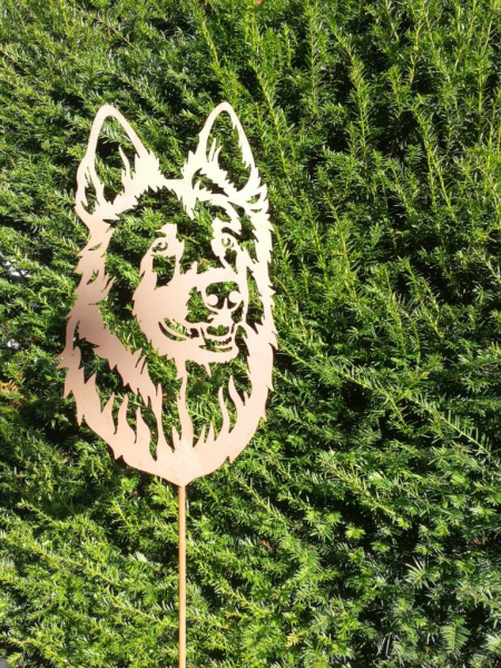 Edelrost Gartenstecker Schäferhund