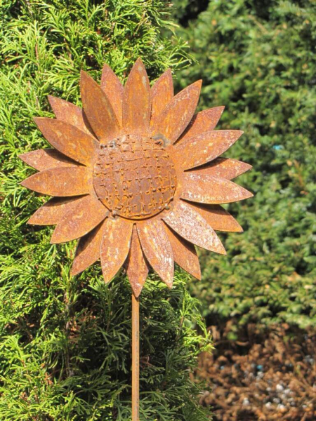 Edelrost Gartenstecker Sonnenblume