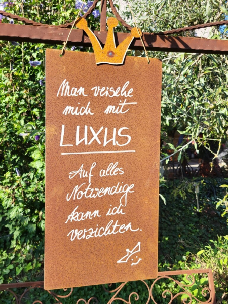 Edelrost Schild Luxus mit Kronenrand