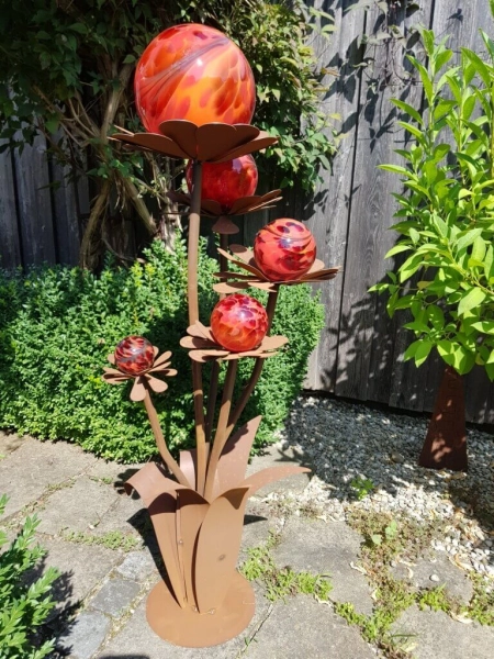 Edelrost Glasblume Blumenzauber, 120 cm