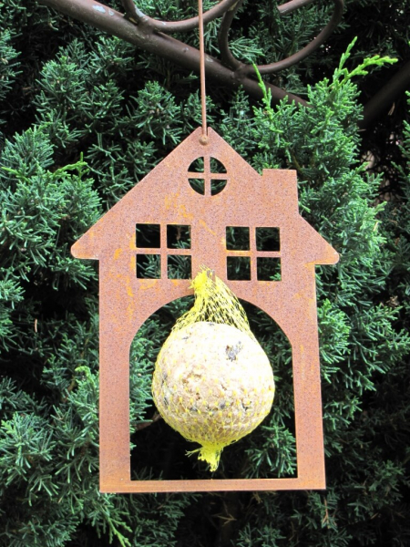 Edelrost Haus zum Hängen für Meisenknödel