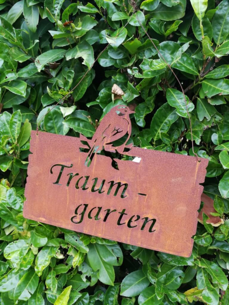 Edelrost Schild Traumgarten