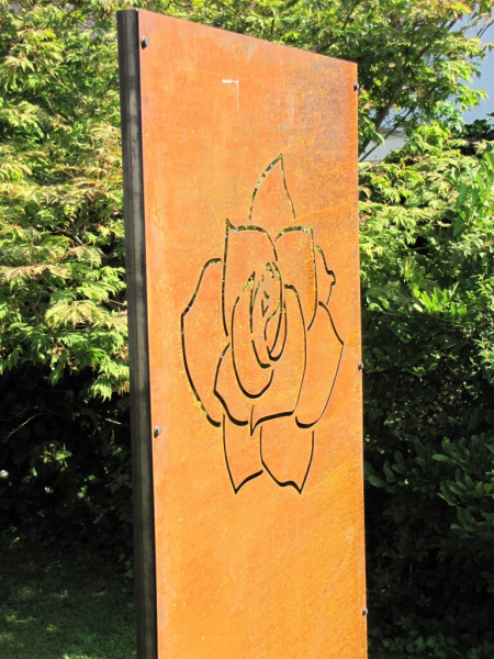 Edelrost Sichtschutzwand Rose - Angels Garden Dekoshop