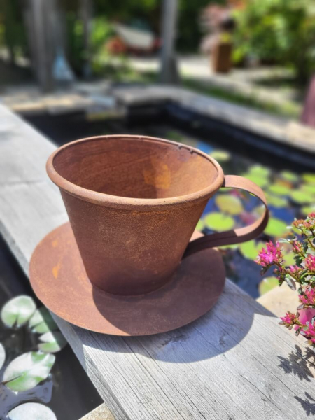 Edelrost Tasse zum Bepflanzen