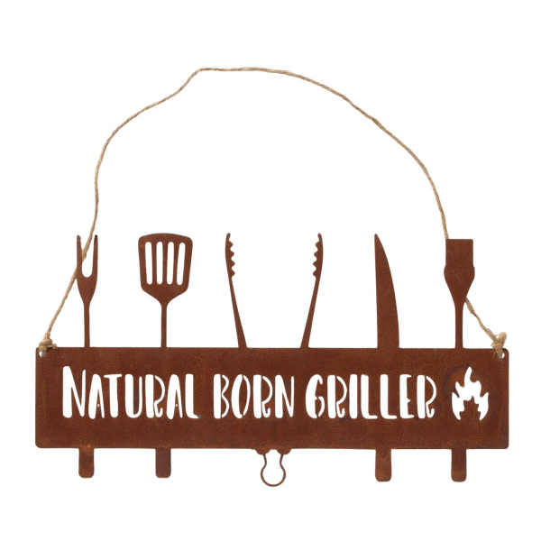 Edelrost Hängeschild Natural Born Griller