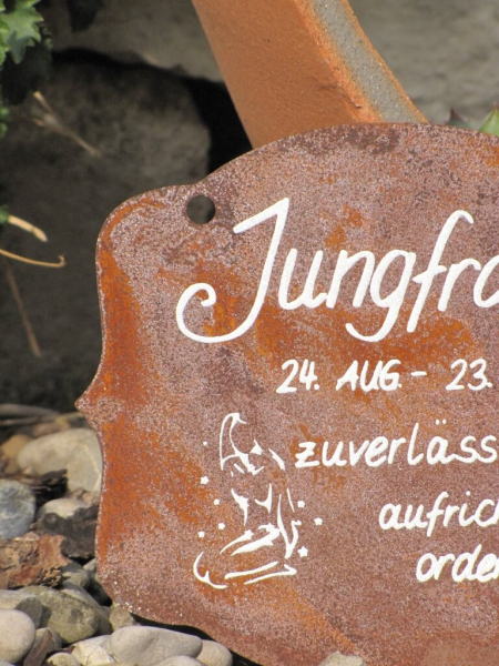 Edelrost Sternzeichen Gedichttafel Jungfrau klein