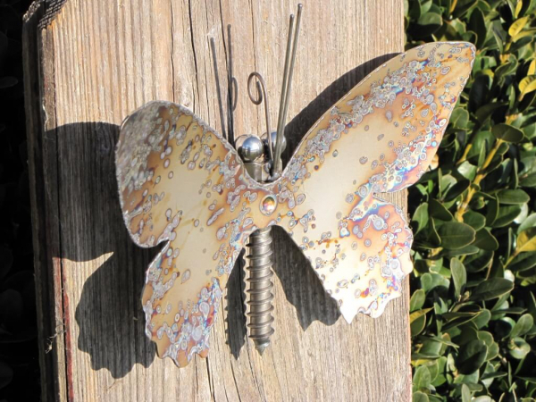 Edelstahl Schmetterling zum Hängen, 22 cm