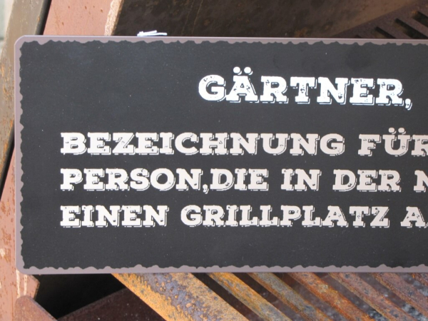 Shabby Chic Metallspruchschild Gärtner