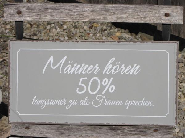 Shabby Chic Metallspruchschild 50 Prozent