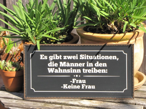 Shabby Chic Metallspruchschild Wahnsinn