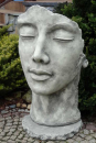 Skulptur Gesicht Frau aus Steinguss, 115 cm